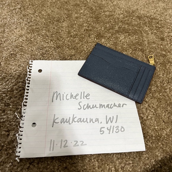 Coach Card Case Blue Leather - Picture 2 of 4